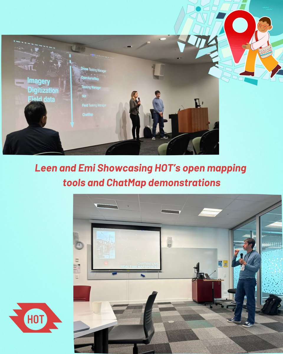 hotosm's tweet image. In mid-November, HOT joined the global open source geospatial community at FOSS4G Auckland 2025.

Explore the map created using ChatMap during the event: bit.ly/4ipSU4C