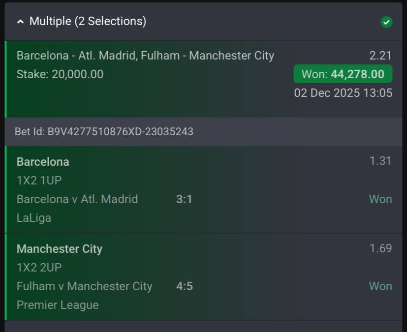 MULABETTING's tweet image. 3,3 Odds Won Congrats 🍾🎉 🔥 on @Bet9jaOfficial 🍏⚽️🔥✅✅✅✅✅✅✅✅✅✅✅✅✅✅✅✅✅✅✅✅✅✅

#Bet9jaCode ⤵️