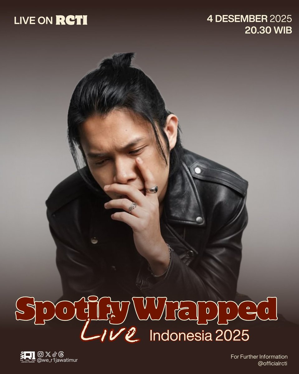we_r1jawatimur's tweet photo. Kita bakal ketemu Rony on air lagi di Spotify Wrapped LIVE Indonesia 2025 hanya di @OfficialRCTI 🤩

Jangan lupa saksikan penampilan Rony dan bintang tamu lainnyaa gengs !!

#RonyParulian
#ROnUpdate
#RahasiaPertama
#SpotifyWrapped https://t.co/v9C9um4lEm