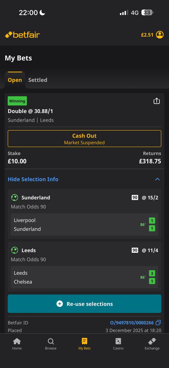 JoshHinton95's tweet photo. @Betfair you cheating fuckers ! Zero cash out market suspended constantly from kick off too full time and clear discrepancies between my selections and your servers https://t.co/XDzbRANCJH