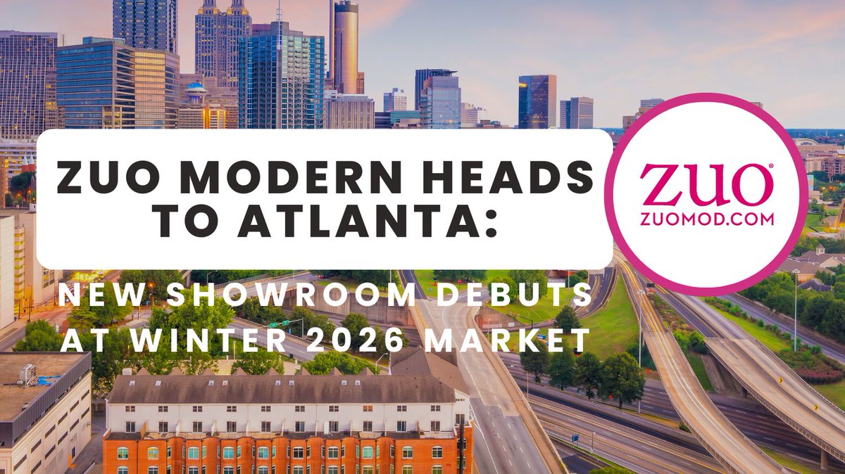 🚨 Big news! Zuo Modern is opening its new permanent showroom at AmericasMart Atlanta — Building 1, Floor 12, Space B5. Join us Jan 13-19, 2026 during Atlanta Winter Market and discover our full lineup: indoor, outdoor, lighting &amp; décor. 🛋️✨ #AtlantaMarket #ZuoModern