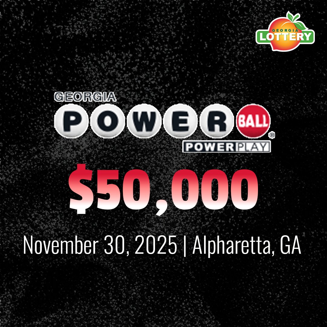 GeorgiaLottery's tweet photo. Let's give it up for our two lucky #Powerball winners! ๐๐ฝ
This time, both winning tickets were bought in #Alpharetta at #MurphyUSA on Atlanta HWY and online at https://t.co/KbfDjS9Q23!
#GeorgiaWins https://t.co/RP2caqG9kI