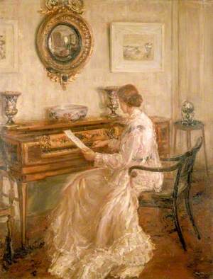 Painting at Bedtime.
The Forgotten Melody.
Dame Ethel Walker.

I have mentioned several times about formerly well known artists suddenly falling out of favour, and Dame Ethel was one of those. Only about 6 women have been awarded DBE for painting and Dame Ethel was one.