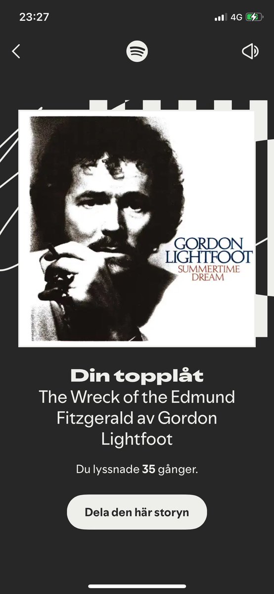 Yeah, so it is ”the wreck of Edmund Fitzgerald” that adds a couple of years, that is all…