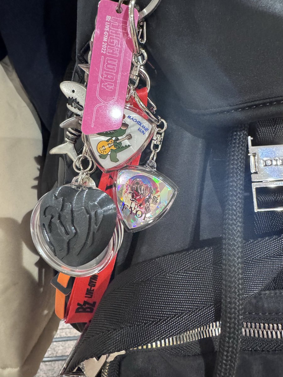 yuutter's tweet image. 吹雪いてる中、暑かった（熱かった）福岡の思い出。

職場のお土産にしたけどドーナツ棒って美味しいんね！めっちゃしっとり。リピ確定。
ふりかけ大好き民はスーパーへ走る(笑)
液体系も美味しそう。

ガチャってすぐキーホルダーになったピックバッジ🎸🎸🎸背中ジャラジャラ。