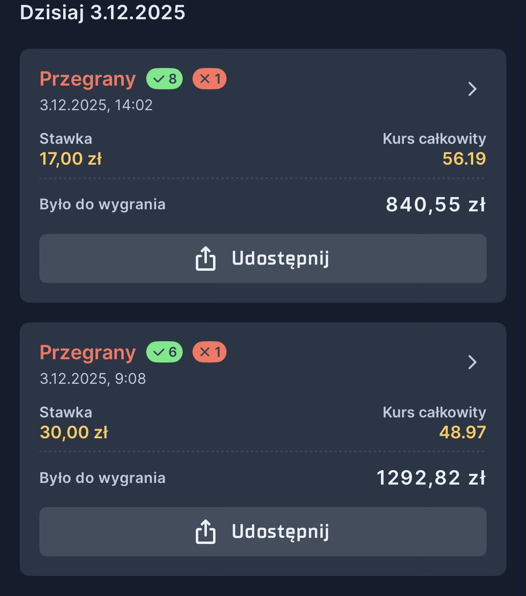 Dziś mogłem być szczęśliwszy o dwa tysiące złoty, ale hazardowi bogowie nadal robią sobie ze mnie jaja.