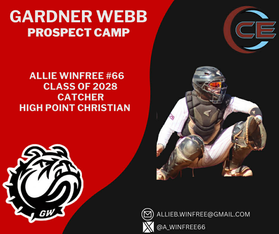 Best Of luck to our C #66 (2028) <a href="/A_Winfree66/">Allie Winfree</a> #RunninDawgs Camp <a href="/GWUSoftball/">Gardner-Webb Softball</a> <a href="/BBro4sho/">Brian Bowman</a> <a href="/CarEliteNCorg/">@CarolinaEliteOrg</a> <a href="/SCULNU2/">josh Gulick</a> #BeElite