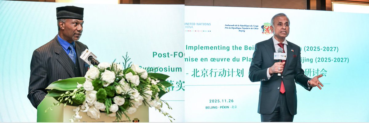 UNAIDS_CN's tweet photo. "Dialogue &amp; declarations must turn into implementation &amp; delivery that can be tracked and reported on," said Dr. Morah at the Post-#FOCAC Symposium with African Ambassadors. UNAIDS &amp; the UN system continue bridging Africa &amp; China for health equity &amp; security thru #localproduction https://t.co/B3EUit1wRi