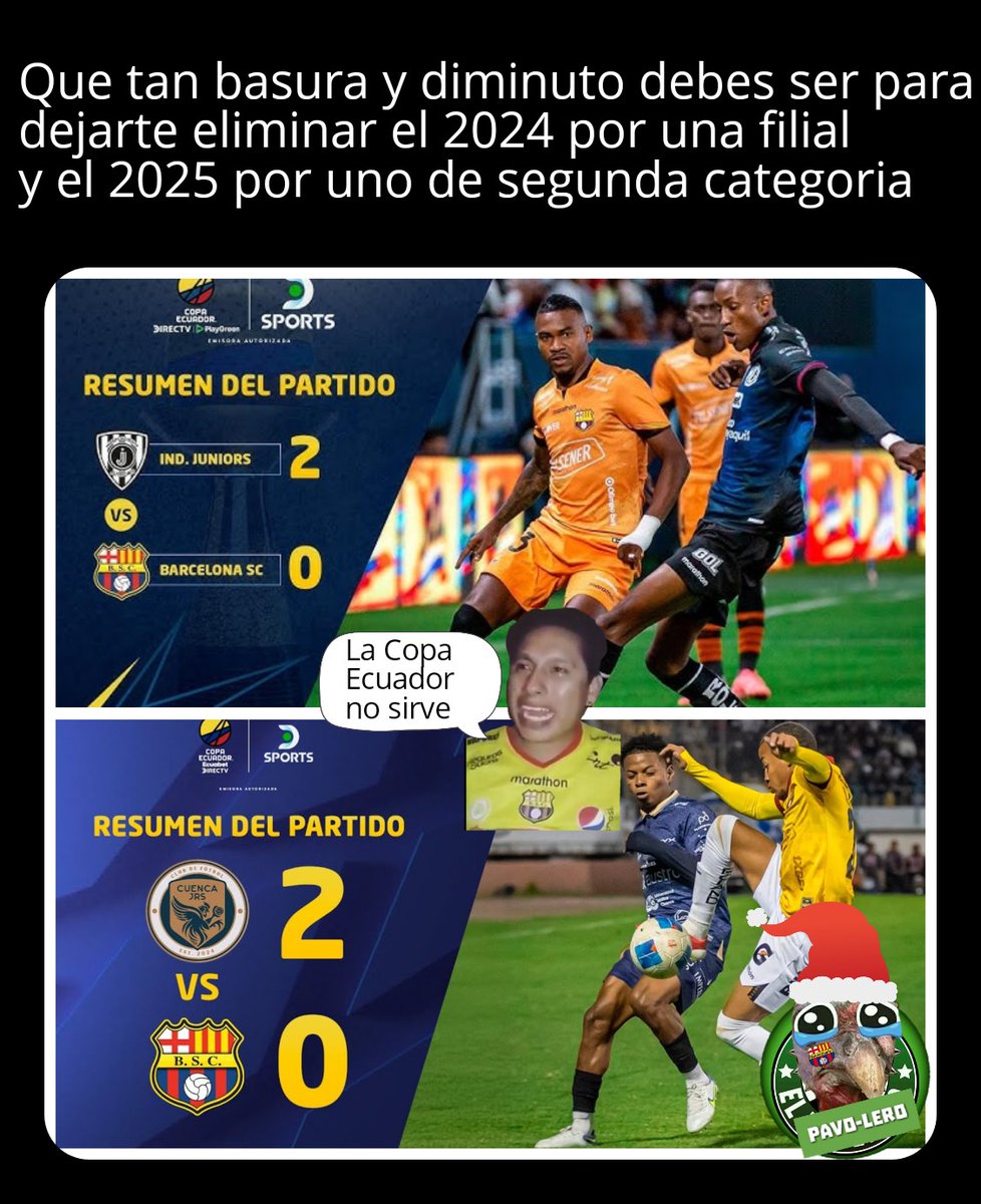 El próximo año al Barcelona lo elimina algún equipo colegial de la #CopaEcuador #CopaEcuadorEcuabetDIRECTV <a href="/FUTERweb/">FUTER</a>