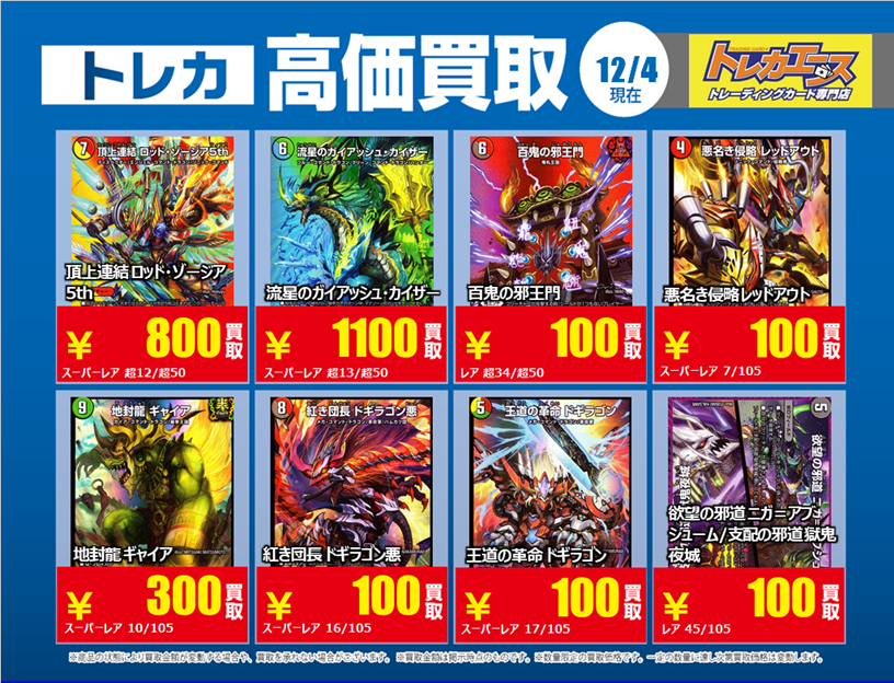 高価買取情報】② デュエル・マスターズ 2025/12/04～12/09までの青POP