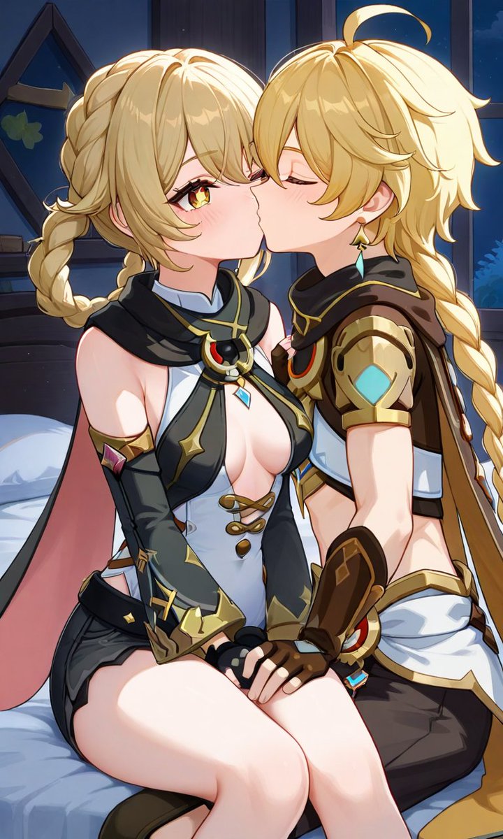 InazumaAlba's tweet image. Aether x Jahoda Kiss💛💛
#Aether #Jahoda #GenshinImpact