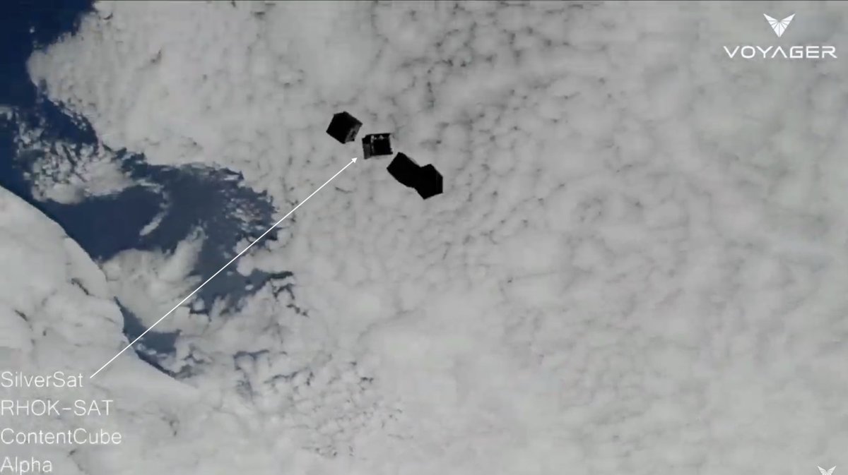 OGTopplersScott's tweet photo. The SilverSat is in orbit!  Released from the International Space Station Dec. 2.  The SilverSat kids have already made 1st contact from their ground station at the Goddard amateur radio club. https://t.co/pyRMPgjM0Q