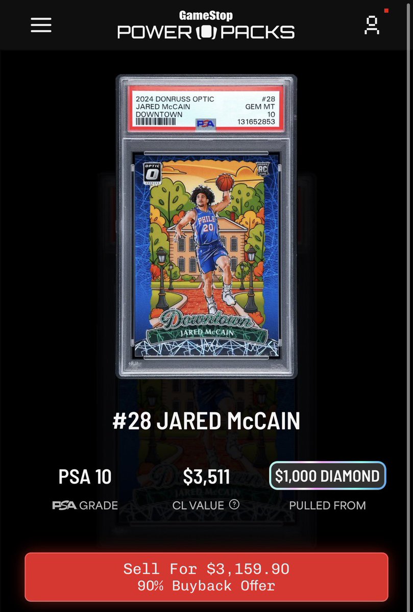 Bmgreen9's tweet image. Wow just hit my biggest card on Power Packs. Thank you 🙏 #GameStop #thehobby @CardPurchaser