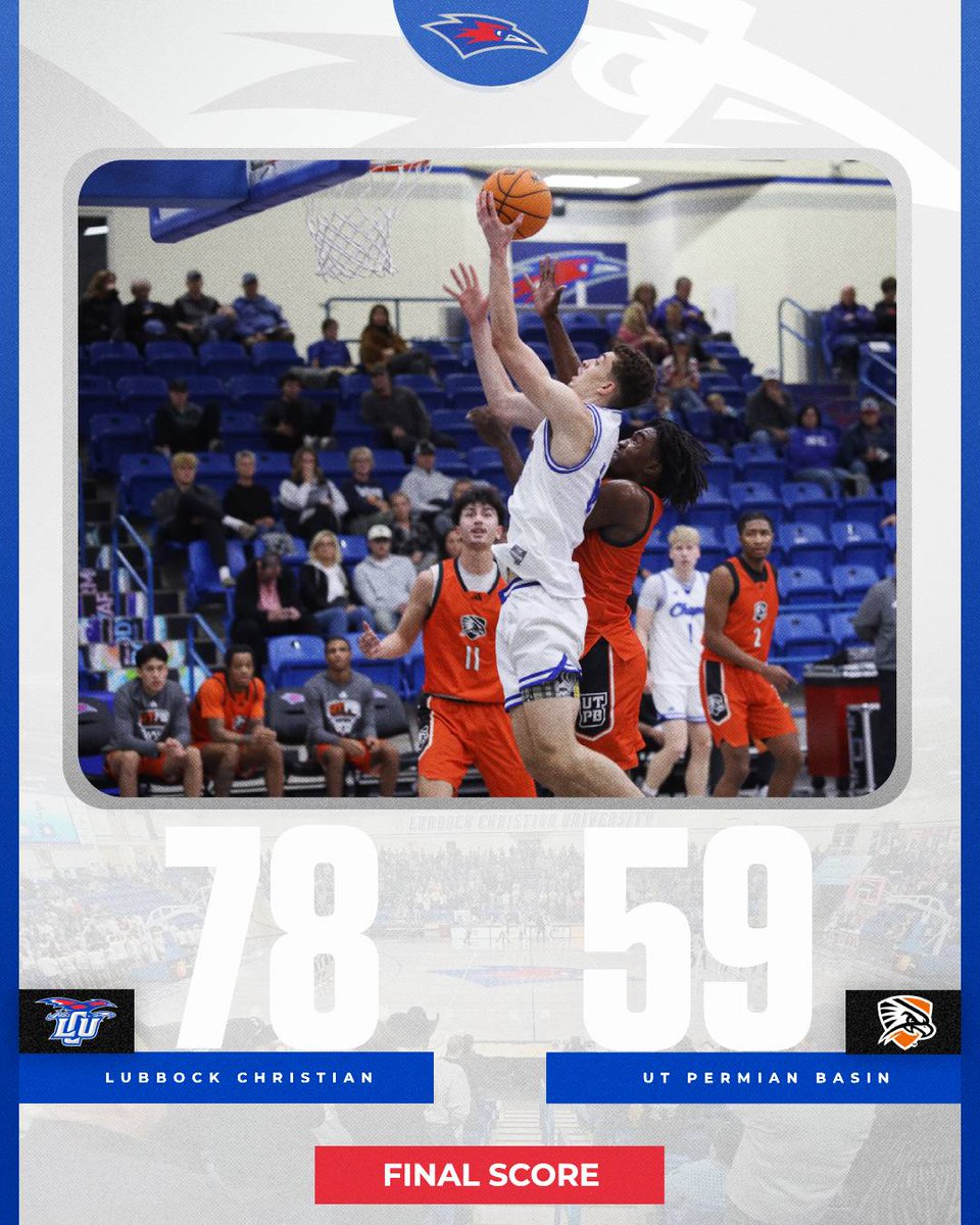Lucky number 7️⃣

<a href="/LCU_ChapsMBball/">LCU Chap Basketball</a> - 78
UT Permian Basin - 59

🔵 Four Chaps finish in double-figures as they open Lone Star Conference play with a win!