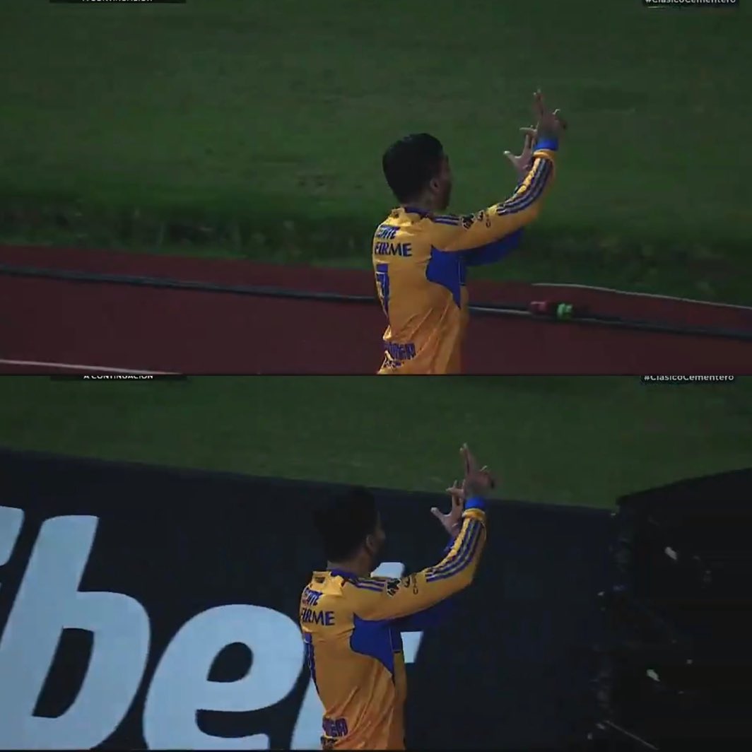 Ángel Correa haciendo la señal de los Libres y Lokos en su festejo.

Como lo amo a este cabrón.