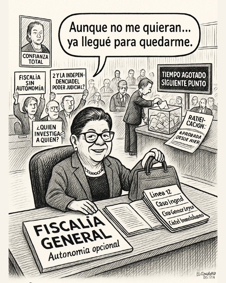 betymk's tweet photo. #ErnestinaGodoy
¿De verdad creemos que una fiscal que viene directamente del gabinete presidencial va a investigar al gobierno que la nombró?...
¿O vamos a fingir que no vemos el conflicto de interés más grande del sexenio?