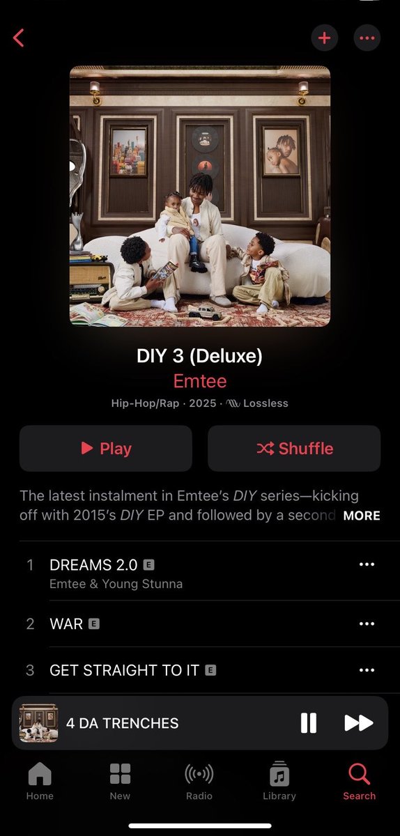 Emtee - DIY3 Deluxe Out Now🏆🇿🇦🏆

Features from: Young Stunna , Sjava Lowfeye, LaCabra, Blue Pappi, Loatinover Pounds.

partiful.com/e/u0rJv01DTqWl…