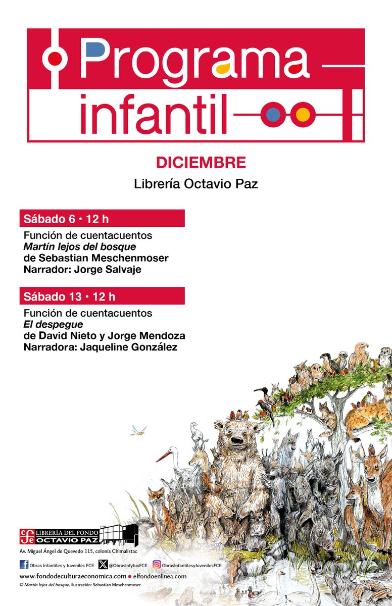 FCEMexico's tweet image. ✨ ¡La magia de las historias llega este mes!
El Fondo de Cultura Económica llega con una nueva temporada de cuentacuentos, consulta los carteles para no perderte ninguno 😎📚
#LibreríaRosarioCastellanos #LibreríaFrayServandoTeresaDeMier #LibreríaOctavioPaz