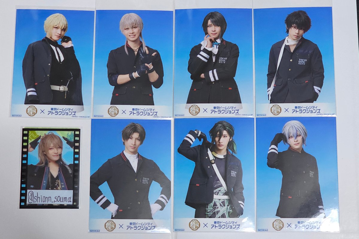 shionn_souma's tweet photo. 【交換/譲渡】ミュージカル刀剣乱舞 東京ドームシティ フード特典ブロマイド

・譲→髭切 鶴丸 松井 肥前 長谷部 笹貫 大慶
☆/長曽祢 御手杵 浦島 村雲 鬼丸

・求→小竜 篭手切＞大般若

・郵送(2枚～)＞都内手渡し
・篭手切は☆との交換
・画像1は画像2を同数含めて
・譲渡は☆のみ/1枚200円(+送料) https://t.co/8R7OBnkRnV