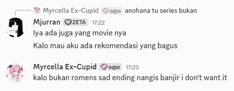 Milafs calls it maso, I call it AN OPEN CHALLENGE ... BUTUH ANIMEK ROMENS SED ENDING NANGIS BANJIIIRRR!!!!!!!!!! (preferably movie, series gabisa dinobarin soal na)