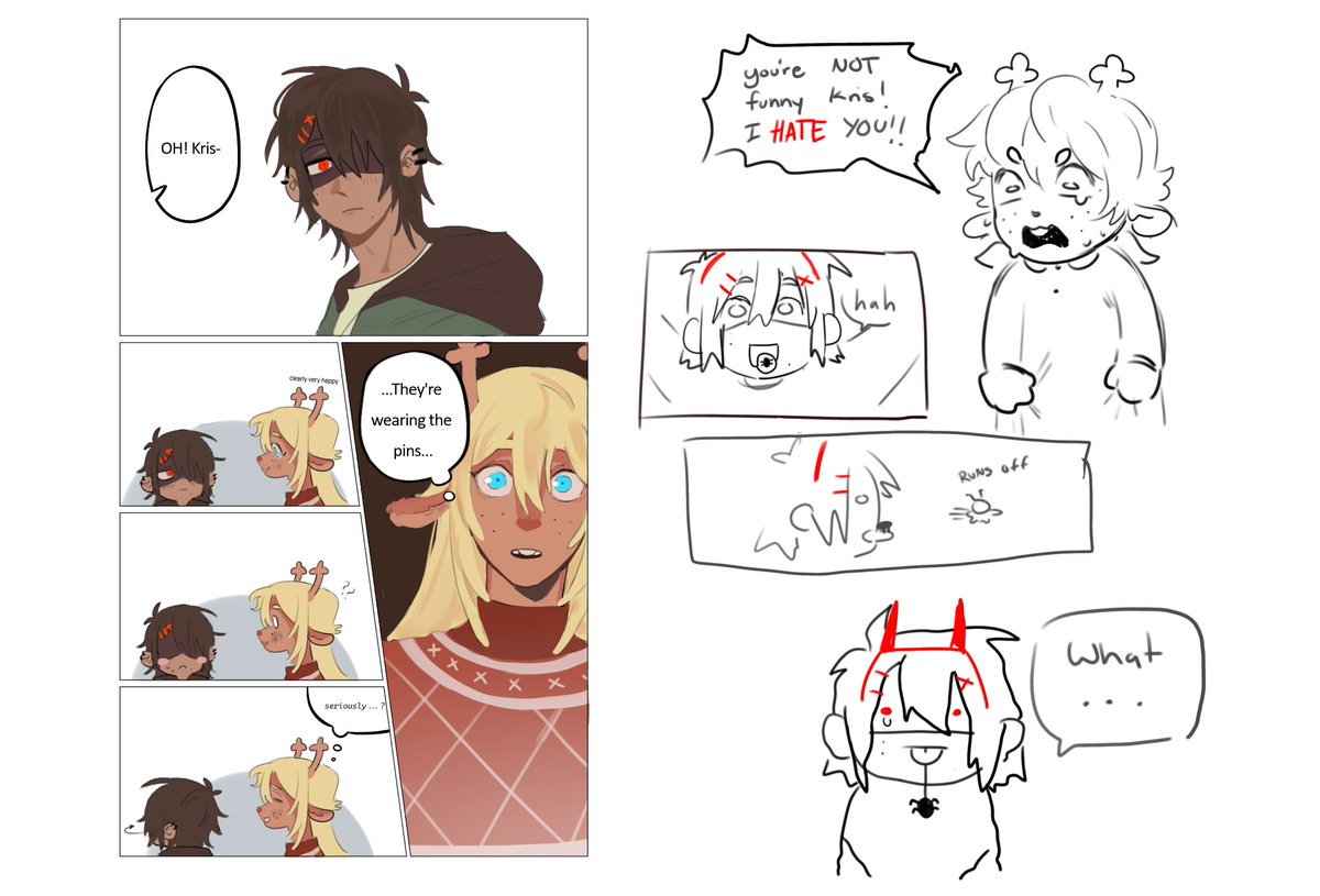 sNqa09's tweet image. I like drawing them all cute and stupid #kriselle