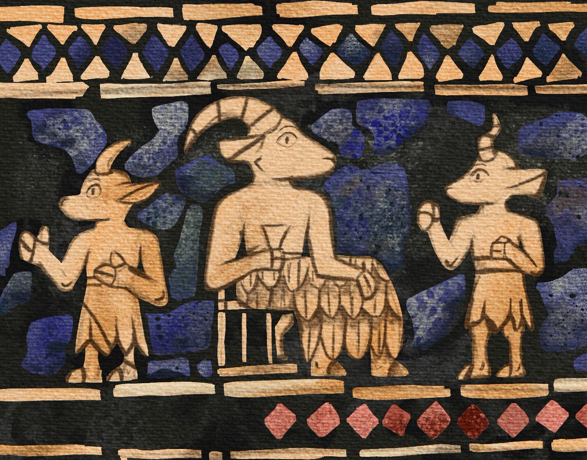 Sumerian (+furry) art (school projects ya know)