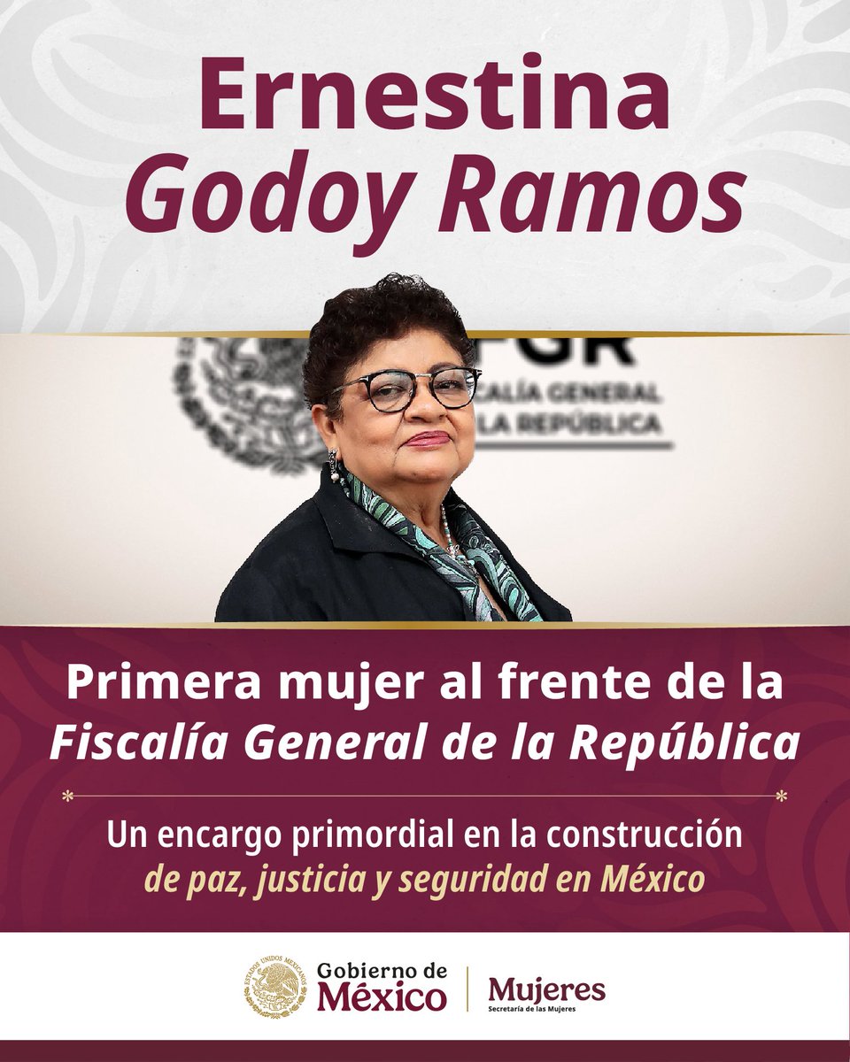Celebramos la llegada de <a href="/ErnestinaGodoy_/">Ernestina Godoy Ramos</a>, una servidorA pública ejemplar, a la Fiscalía General de la República.