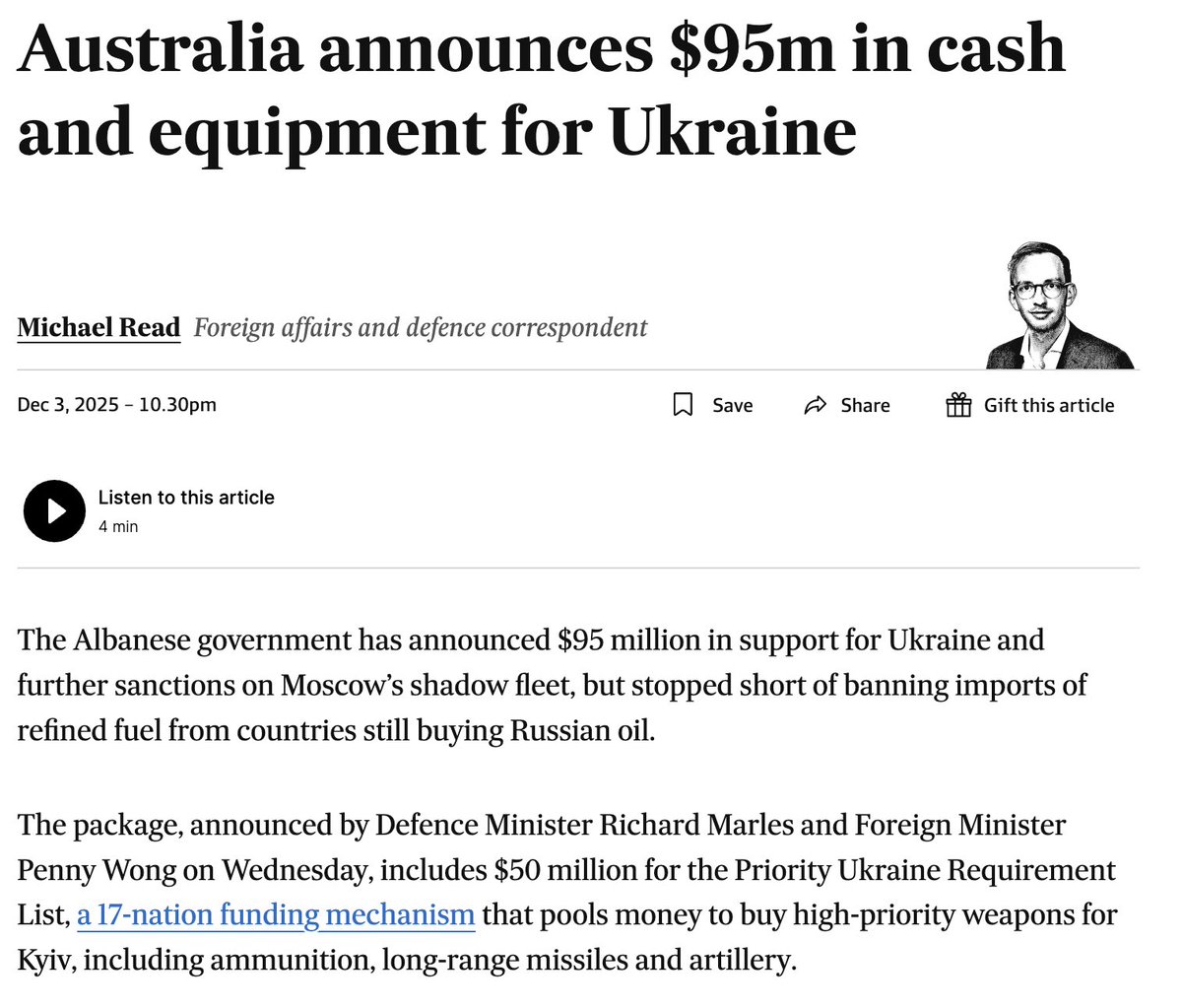 peterdannauthor's tweet photo. What a miserly contribution. And Russian oil is still reaching our fuel tanks with no government intervention. Pathetic! https://t.co/wEJwOg78sZ
