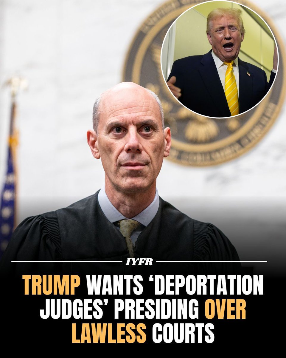 InYourFaceRadio's tweet image. President Trump is pushing for a dramatic overhaul of the immigration court system, proposing the use of temporary, potentially inexperienced &quot;deportation judges&quot;—including military lawyers—to speed up the mass deportation process. 

#MassDeportation
#courts
#judge