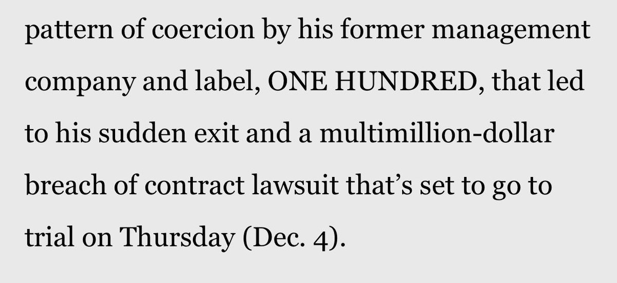 nyunoot's tweet image. 4 Main Parts in Haknyeon’s Interview:

- lawsuit with 100 is going on trial TODAY (Dec 4th)
- He cleared Kirara’s name (again) emphasizing her success beyond AV
- said TBZ signed w/ 100 bc they were the most “aggressive” in wanting them
- he’s not in contact w tbz to protect them