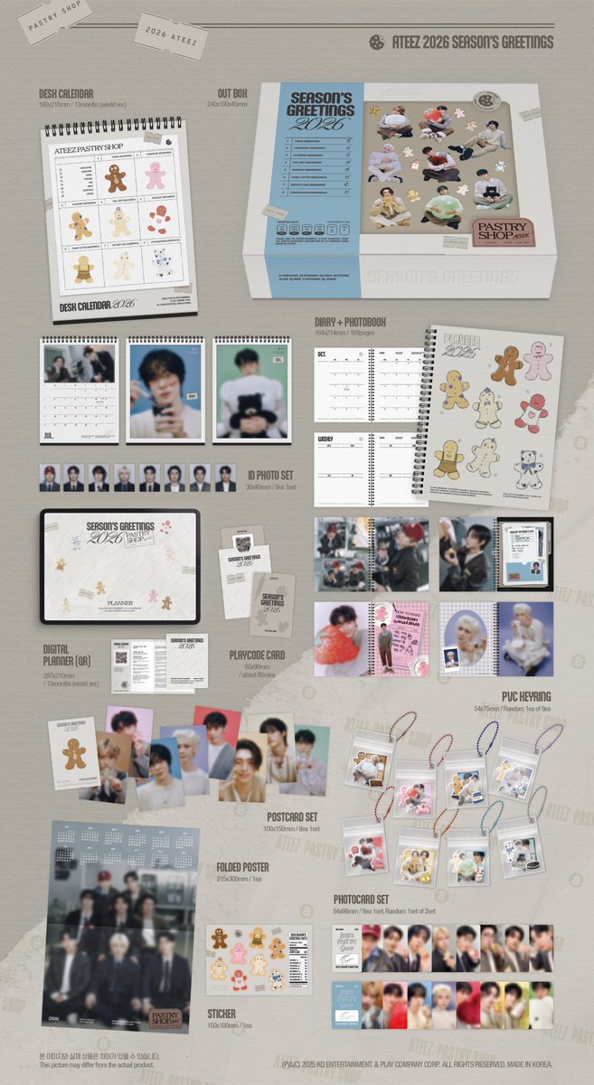 [📢] 2026 SEASON'S GREETINGS

평범해 보이지만 어딘가 수상한 에이티즈 페이스트리 숍
과연 그들의 정체는...?

PRE-ORDER : 2025. 12. 4 1PM (KST) ~
RELEASE: 2025. 12. 30

ATEEZ 2026 SEASON'S GREETINGS 예약 판매처를
지금 바로 TOKTOQ에서 확인하실 수 있습니다!

bit.ly/3KBjnj8