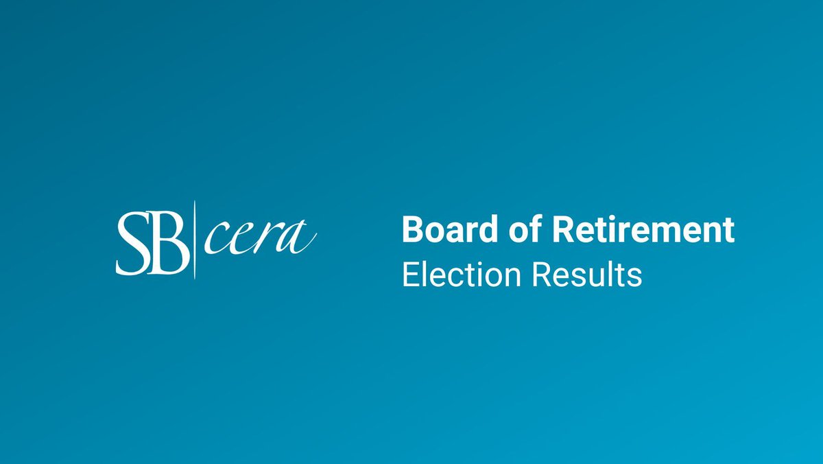 The voting period closed on December 2, 2025, and Louis Fiorino has been re-elected to the SBCERA Board of Retirement as the General Member Trustee and Gary McBride has been elected as the Alternate Retired Member Trustee. 
 
The election results can be found on our website at