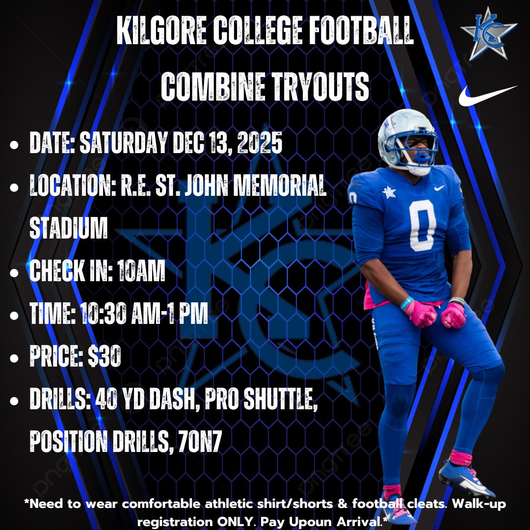 Great opportunity to come ball in front of the staff!! 
There are MULTIPLE guys on our roster that came to our combine!!