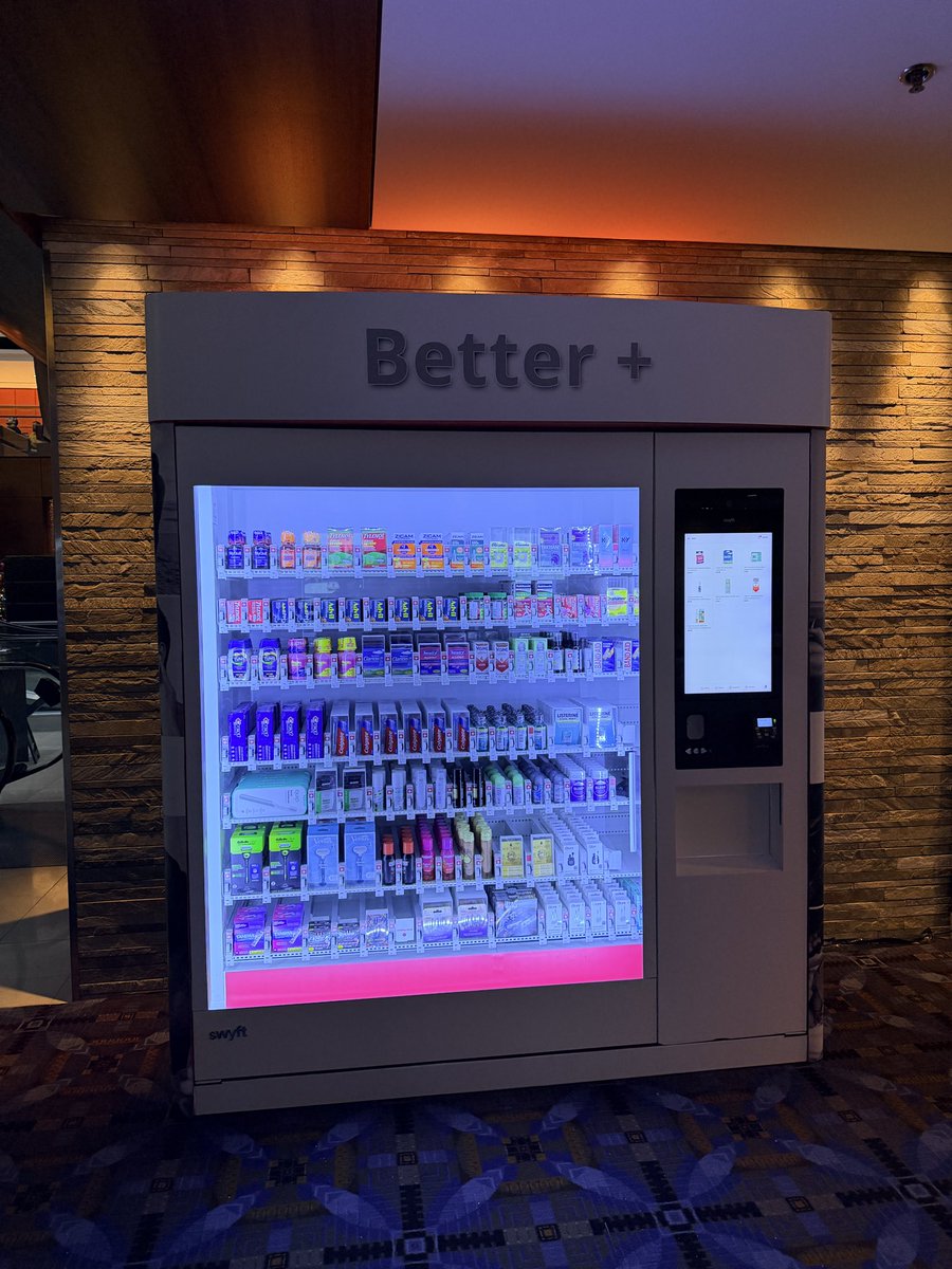 MFF leveling up.. literally everything necessary in the lobby vending machine 👏