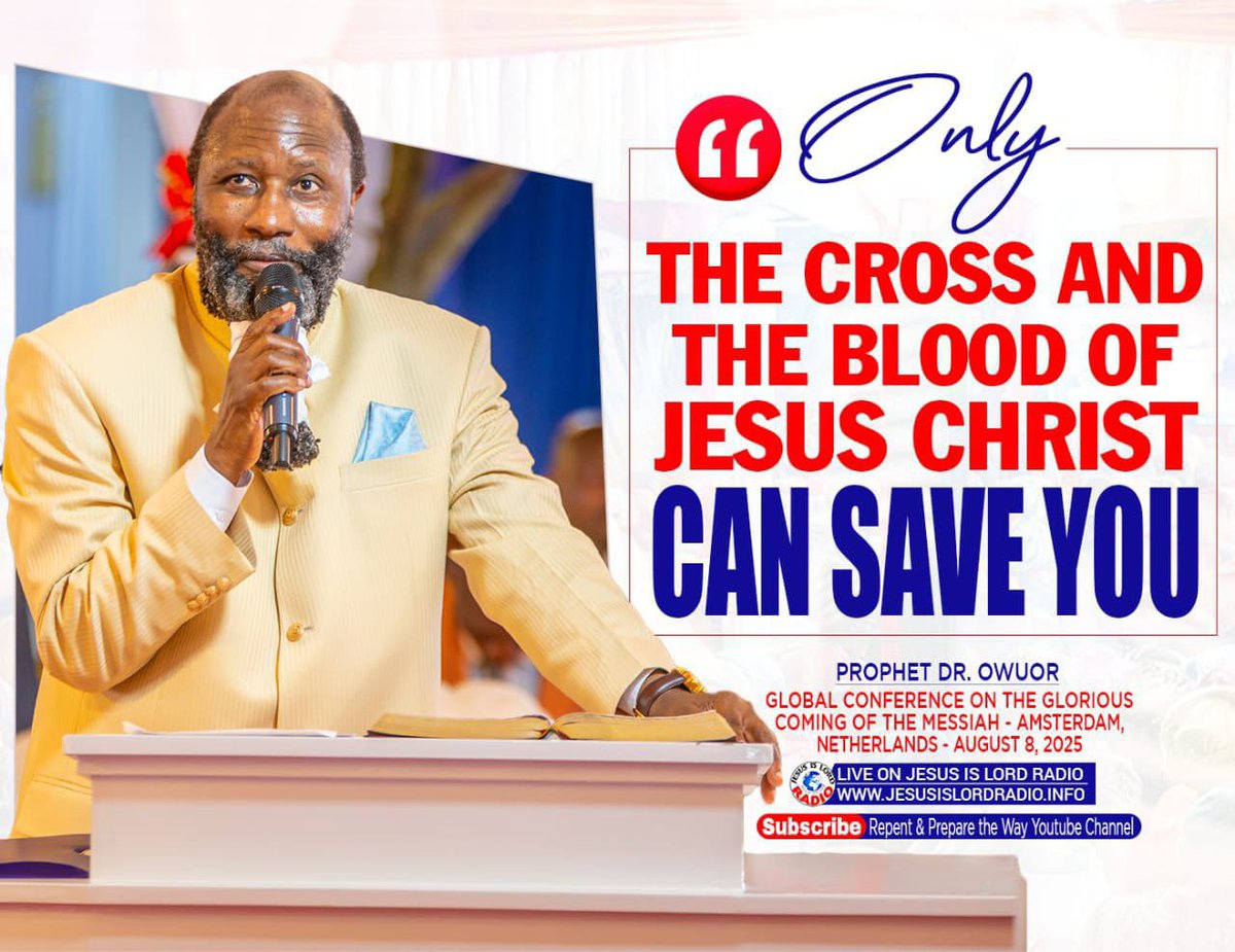 HYOSUK3's tweet photo. *ONLY the CROSS and THE BLOOD of JESUS CHRIST can SAVE you*
======== 
GLOBAL CONFERENCE ON THE GLORIOUS COMING OF THE MESSIAH AMSTERDAM NETHERLANDS | PROPHET DR. OWUOR
#MegaCryInEurope https://t.co/1VNWadZKOq
