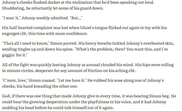 cw: period sex, trans!Soap

ghoap wip with a desperate ghost and a bleeding soap 🤤