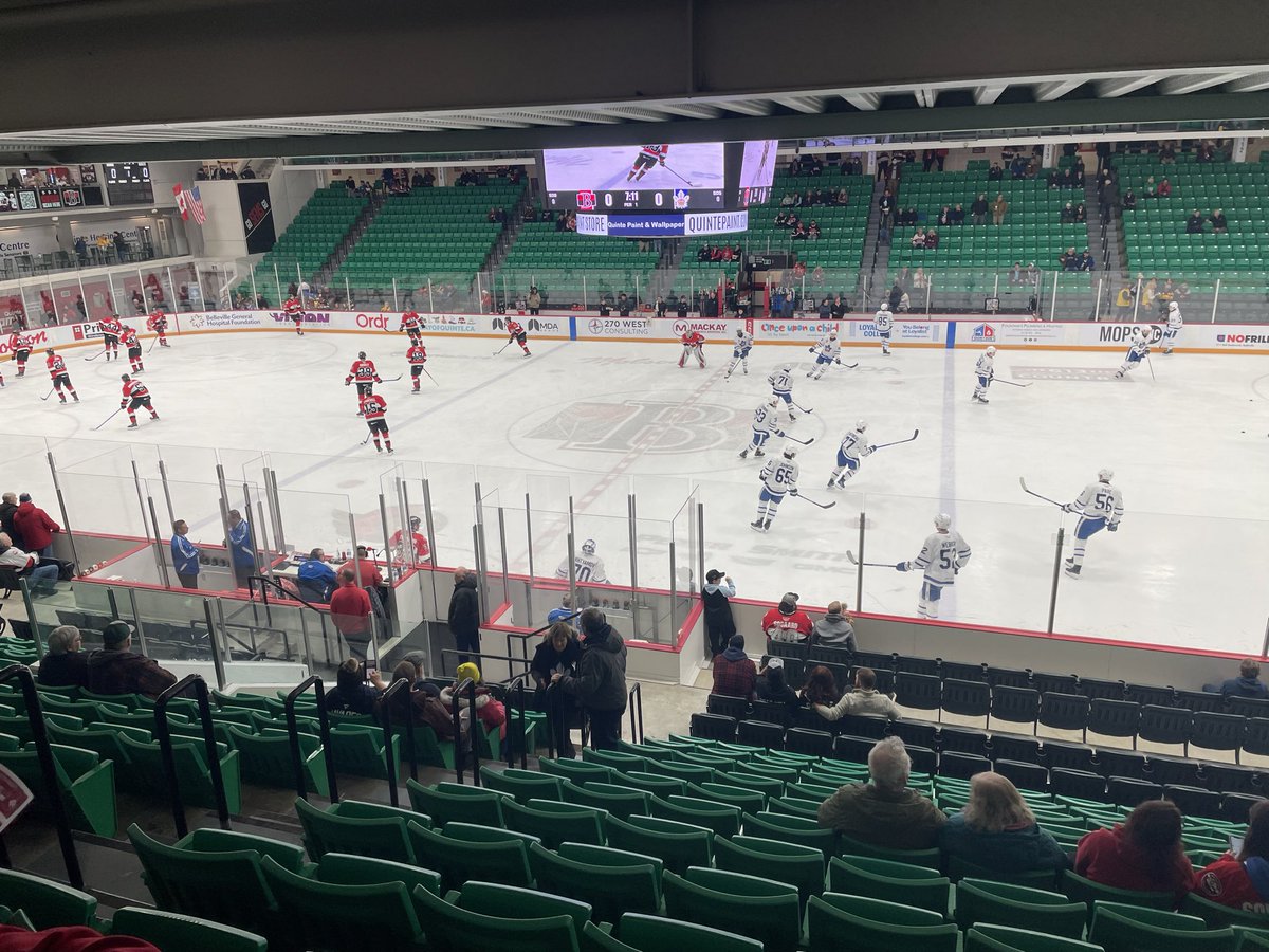 In Belleville for some <a href="/TheAHL/">American Hockey League</a> action. The <a href="/BellevilleSens/">Belleville Senators</a> host the <a href="/TorontoMarlies/">Toronto Marlies</a>. This City loves their hockey. #AHL