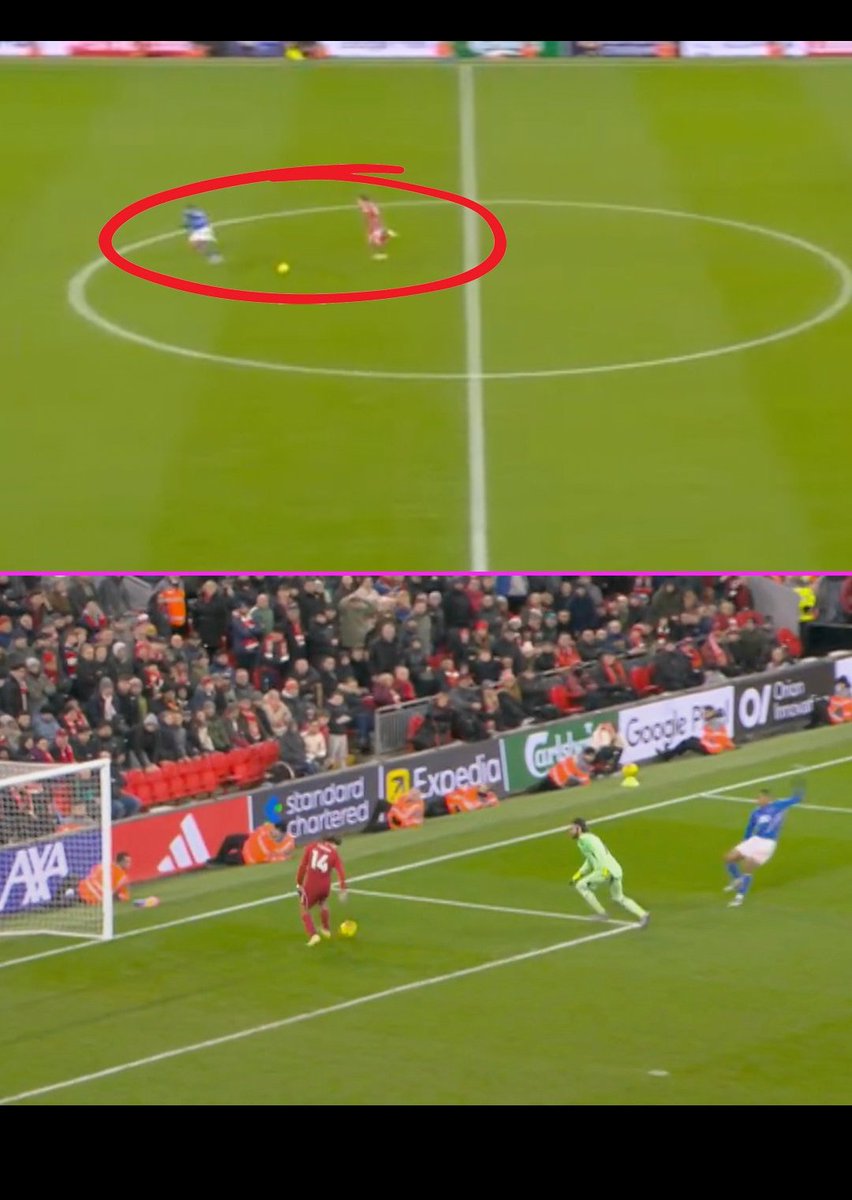 Every Liverpool fan can agree with me that if this was Konate, it's a goal already 😳
#LIVSUN