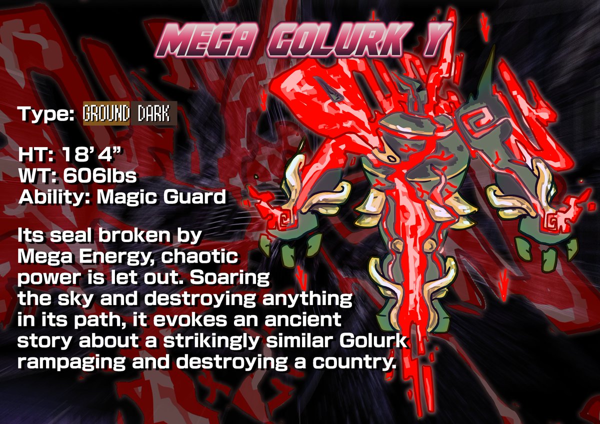 I've heard that there's supposed to be a #MegaGolurk in #PokemonLegendsZA soon?! Before it comes, here's my take for its X and Y versions!

#pokemonfanart #Pokemon #Fakemon #PokemonZA #megapokemon #pokemonart