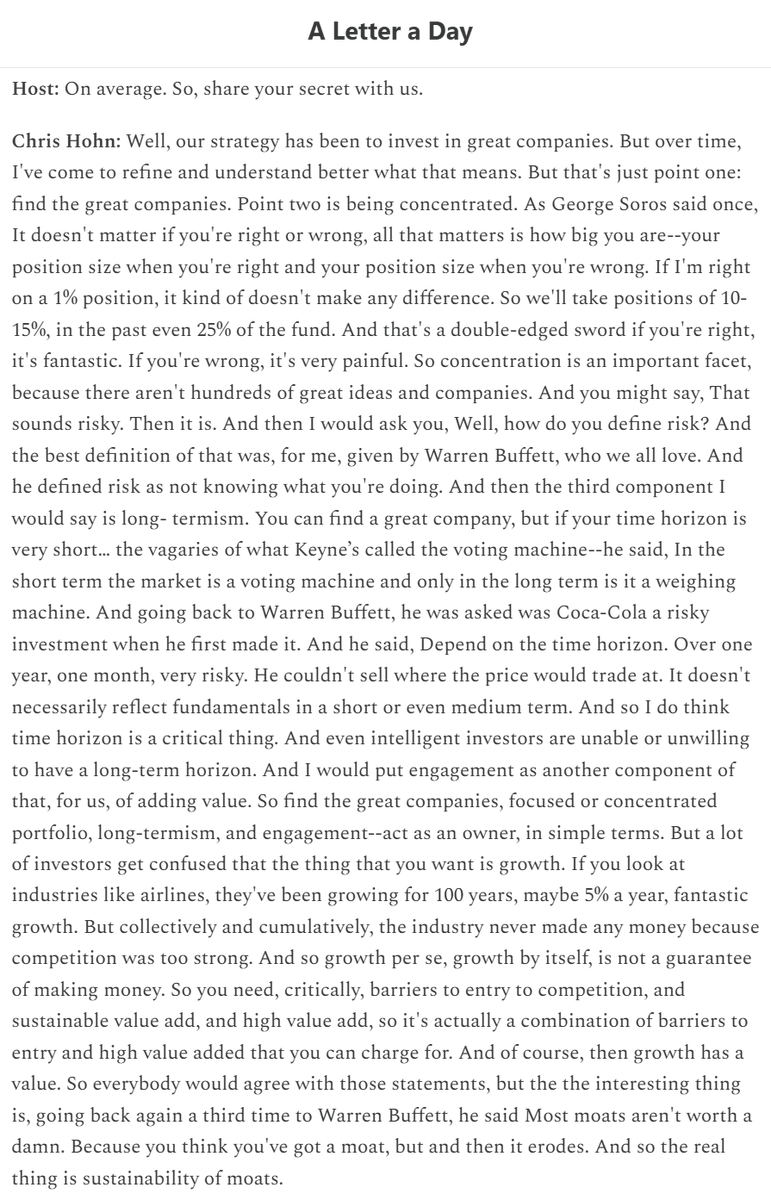 Chris Hohn on his investing strategy. So good. Worth printing out