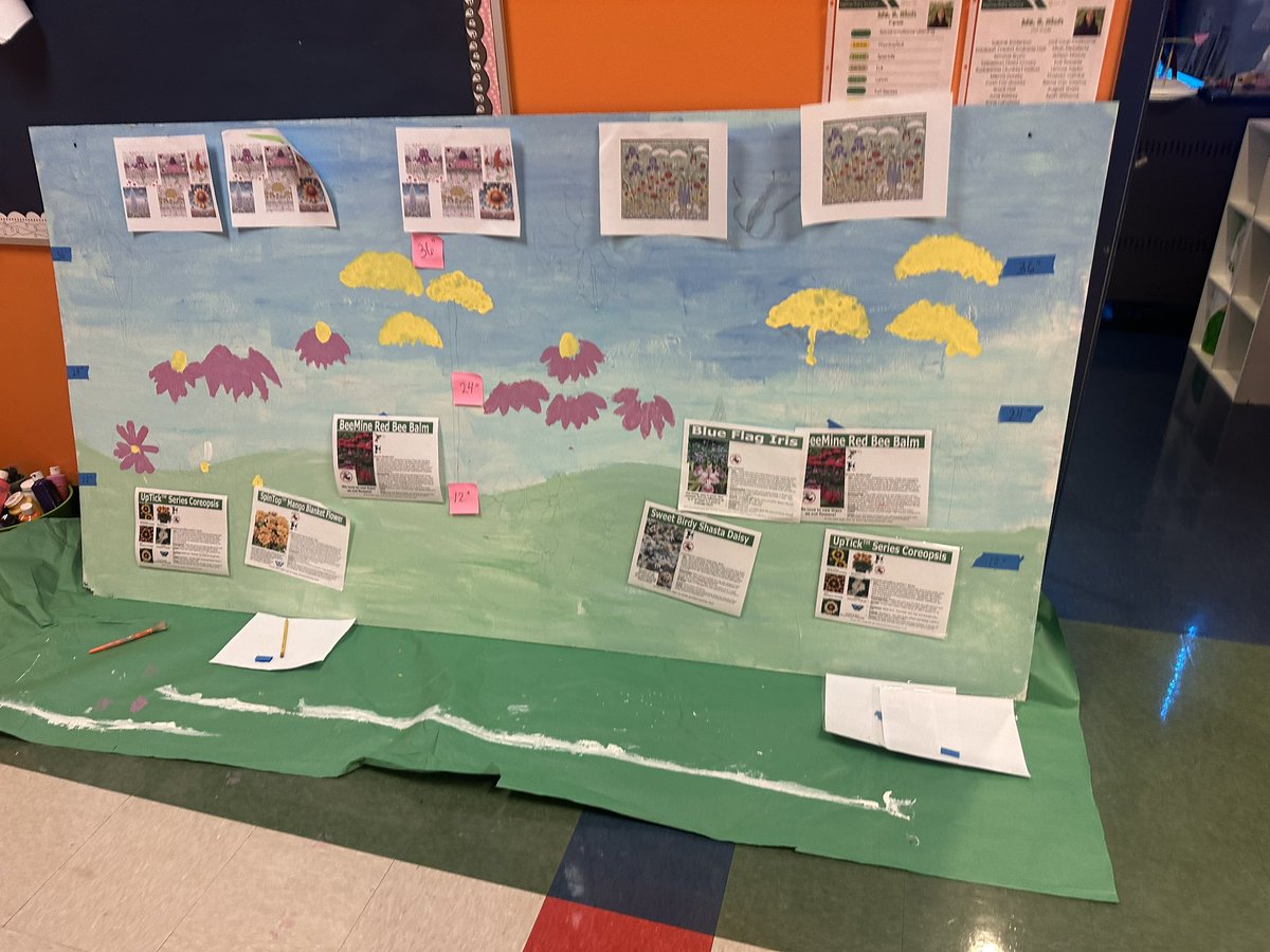 STEMbieda's tweet image. Our first graders are deep in their PBL with @KSulchek —investigating which flowers attract pollinators and designing a mural to show what we should plant based on height. 🌼🐝 Seeing them use science, art, and data to guide our garden choices is pure magic! 🌱🎨 @APS_SPARK…