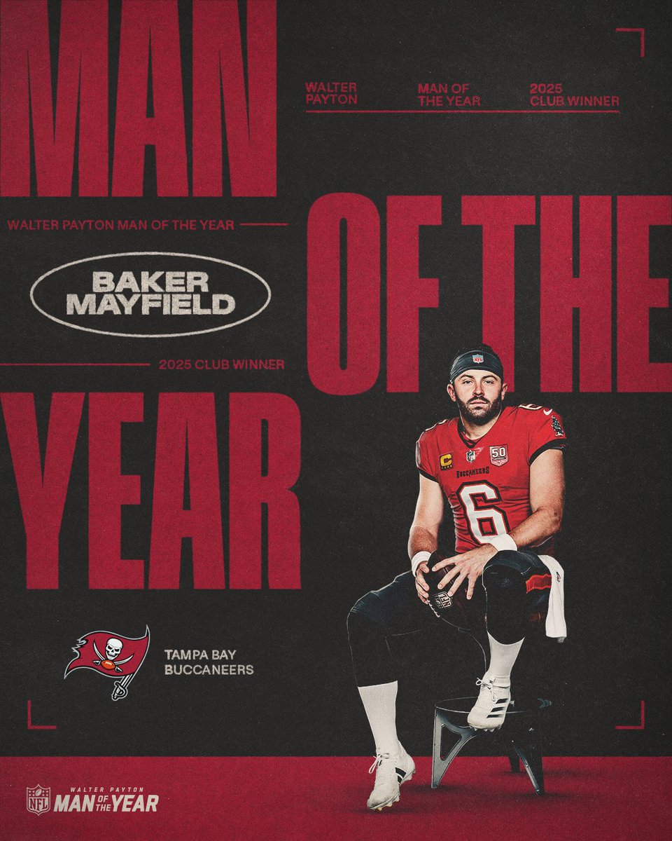 Buccaneers's tweet image. Leading Tampa Bay on &amp;amp; off the field 🫡

1 repost = 1 vote #WPMOYChallenge @bakermayfield