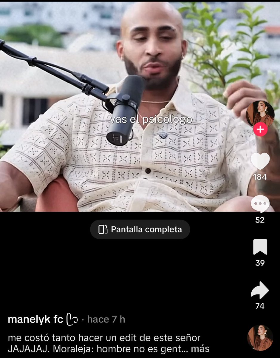 Ellas en TT se dan con fuerza y acá vienen a pedir respeto 🙄  hasta cuando está cruz … aveces no entiendo el hombre tan insignificante para ellas, y le dedican hasta videos. 
Ósea se peinan o se hacen rolo ? Está cb esta guerra de nunca acabar…