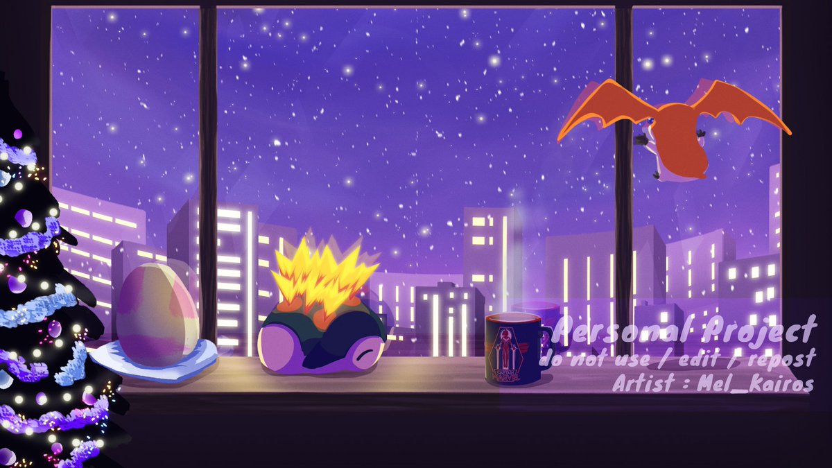 J'ai fait un nouveau background pour mon stream pour le mois de décembre du coup VALA ! Avec quelques petites ref à mon stream 🫶

(vous pouvez le voir pendant tout mes streams de Décembre sur twitch !)
#ArtistOnTwitter #streamer