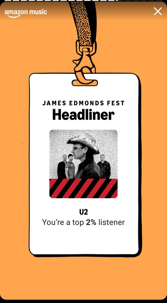sqhost's tweet image. Apparently I'm in the top 2% of @U2 listeners on Amazon music. Quite surprised it's not higher.  Songs of Surrender is incredible and made me listen to past tracks so many more times.