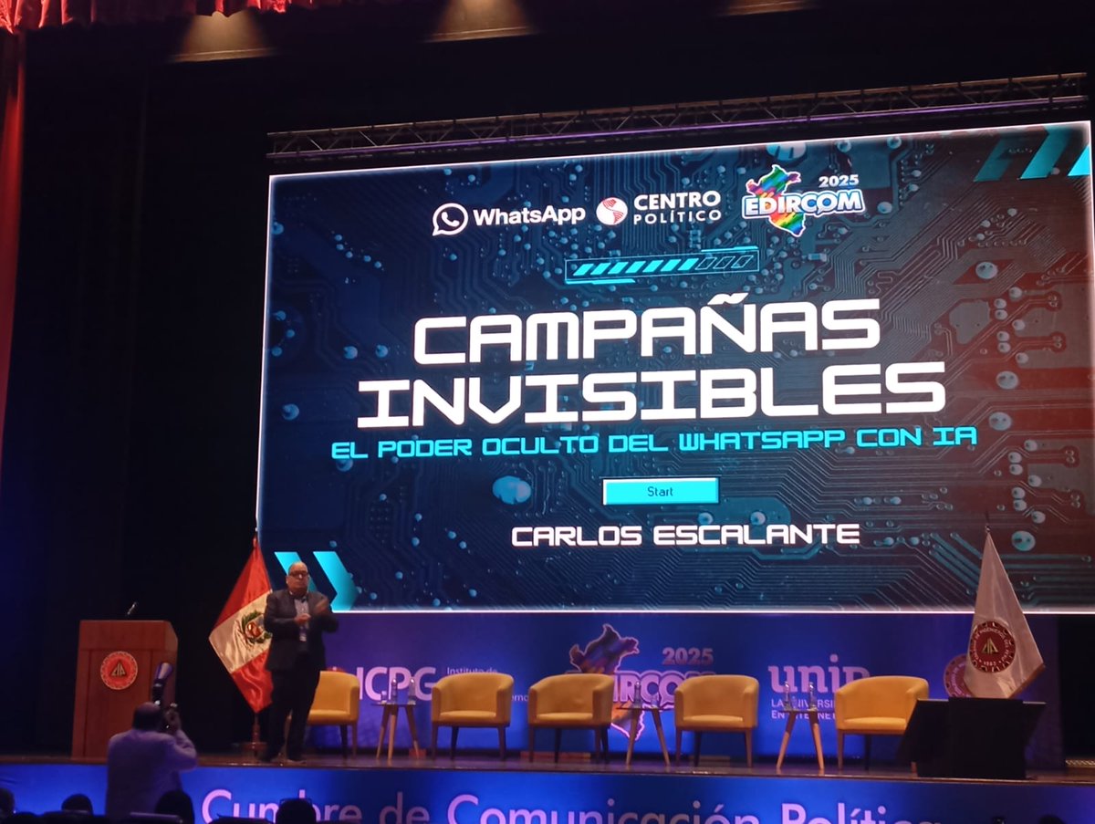 EdircomPeru's tweet photo. ☑️ “No necesitamos campañas complicadas: cuando la información es clara, la conexión con la gente es más fuerte. 🌐🤝.”- @caescalante (@centropolitico) en #EDIRCOM2025

@InstitutoICPG @ciplimaoficial @UNIR_Peru https://t.co/PnuYJVtjnh