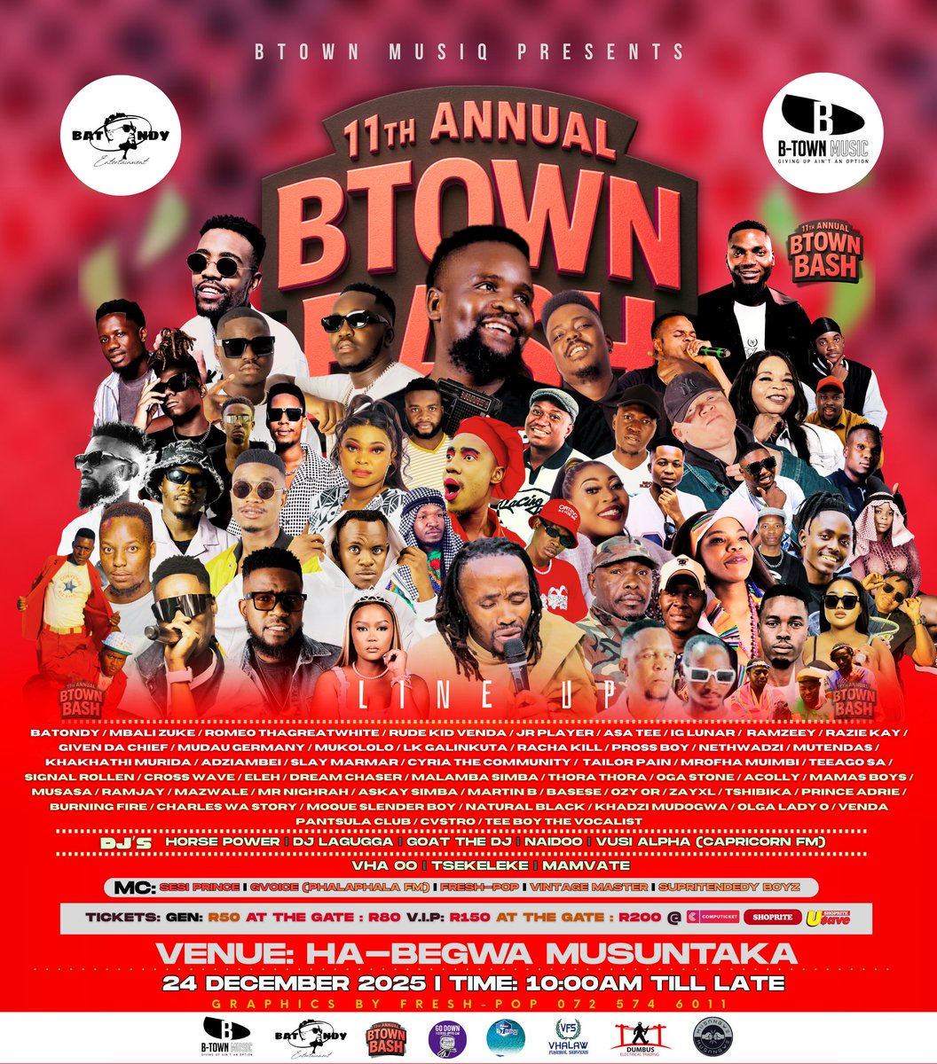 We are ready for the Best Festival in Vhumbedzi this December.
#11thAnnualBtownBash
Mujiee