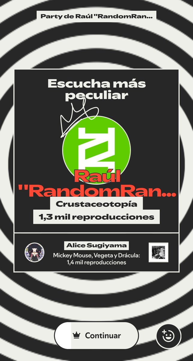 <a href="/AliceSugiyama/">🐈‍⬛Alice Sugiyama🐈‍⬛ @SDM BCN</a> y yo ya tardamos en fundar un club de fans de <a href="/DoctorZiru/">Ziru</a> ✨ (<a href="/SayaGrafica/">Tania ✨️</a> también estaría si usara Spotify)