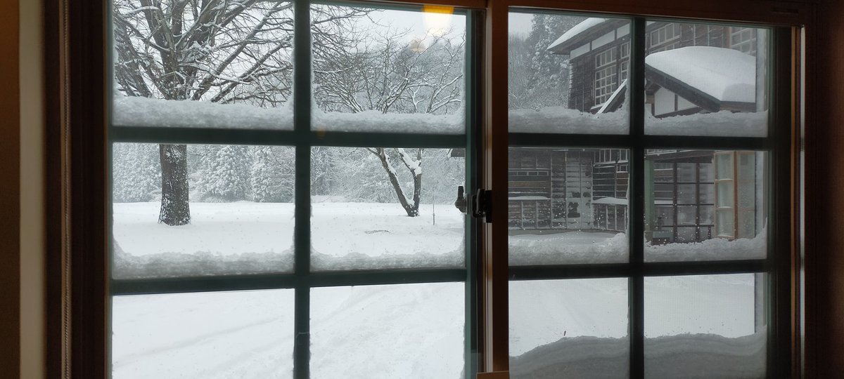 schola2018's tweet photo. おはようございます😊
今朝には、すっかり雪景色の喰丸小です!
今日、明日と雪予報となっている昭和村は、この雪が消える事なく春まで雪景色かなぁ～。去年みたいには降らないでほしいなぁ～と考えながらの蕎麦打ちでした。 https://t.co/DRw35RRP9d