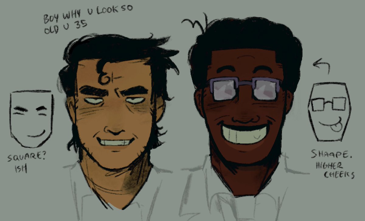 I draw them cartoony too much so here’s how they actually be looking in my head 

#spamtenna